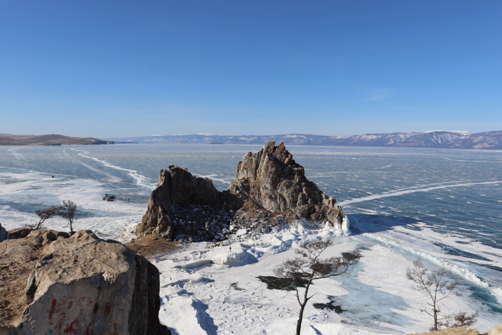 Die Schamanenfelsen in der Nähe von Khuzir am Baikalsee.