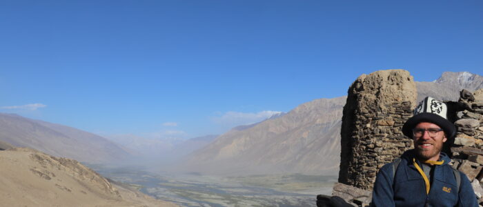 Sicht von der Burg von Yamchun über Wakhan Tal in Tadschikistan.