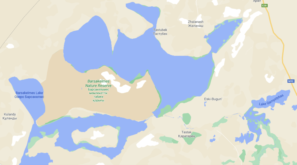Aralsee Lage kleiner Aralsee Barsakelmes und Qamystybas See