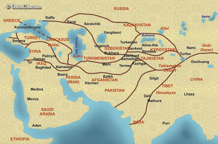 Seidenstraße Usbekistan Karte